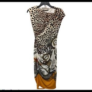 Roberto Cavalli Animal Print Black Cocktail Dress